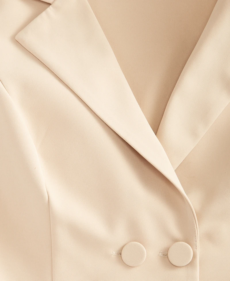 Seni & Cade Juniors' Drop-Waist Sleeveless Blazer Mini Dress