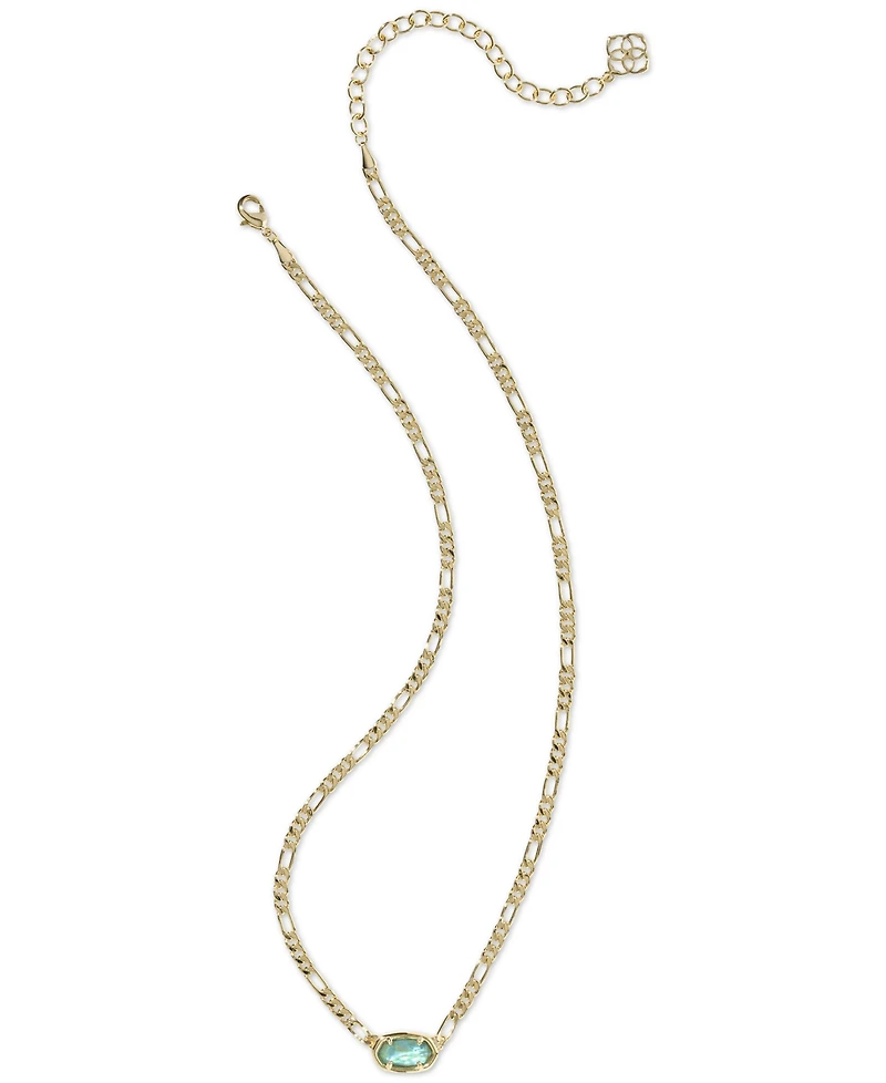Kendra Scott Gold-Tone Elisa Figaro Chain Short Pendant Necklace, 16" + 3" extender