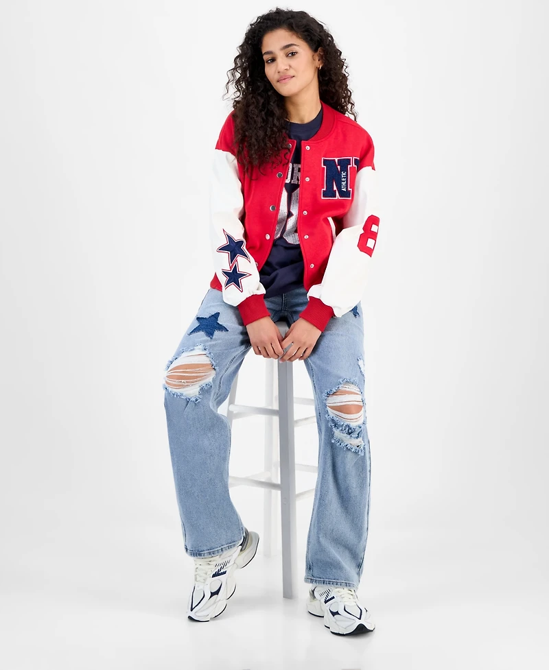 Madden Girl Juniors' Varsity Bomber Jacket