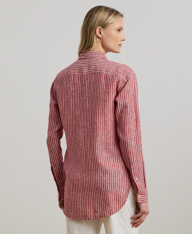 Lauren Ralph Petite Relaxed-Fit Striped Linen Shirt