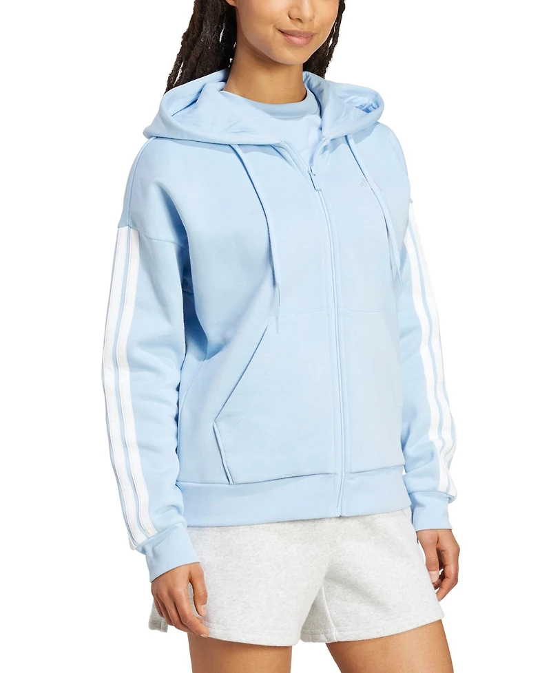 adidas Women's 3-Stripe Logo Zip Hooded Track Jacket