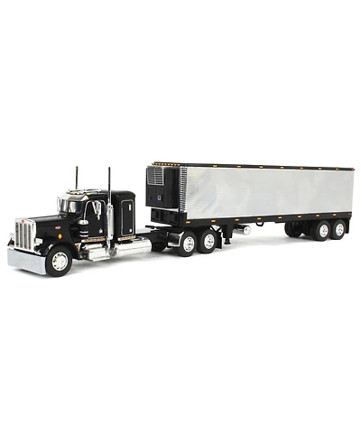 1/64 Black & Chrome Peterbilt 359 with 40ft Vintage Reefer Trailer, Dcp