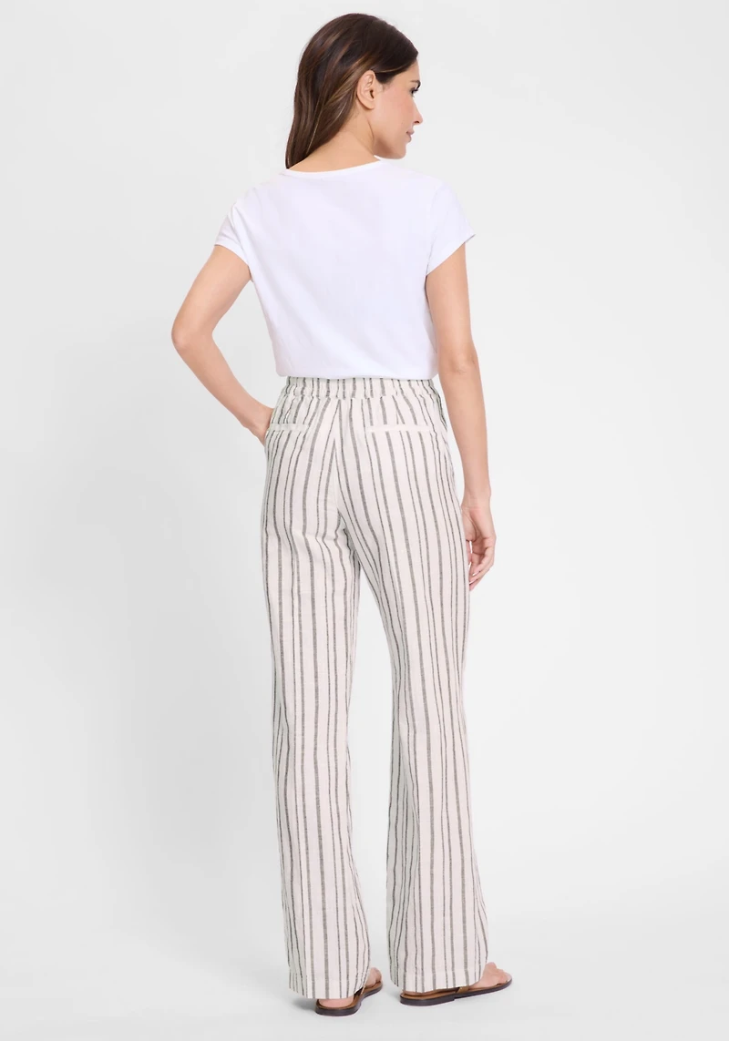 Olsen Women's Cotton Linen Striped Pant