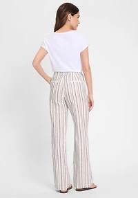 Olsen Women's Cotton Linen Striped Pant