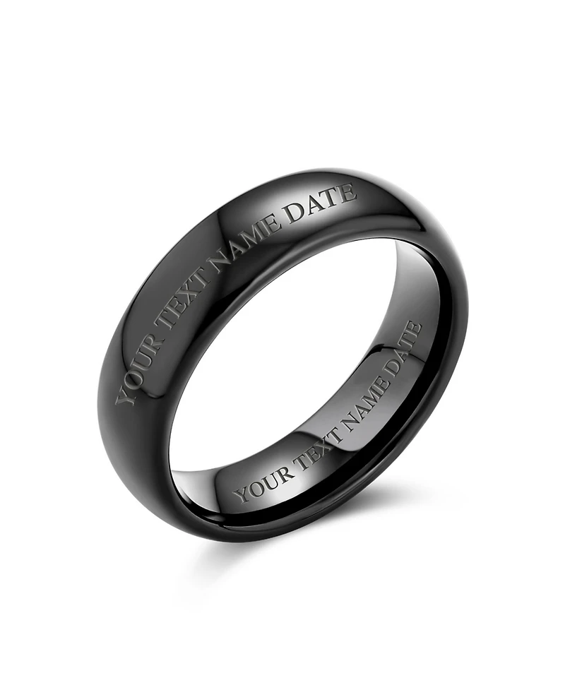 Bling Jewelry Plain Simple Dome Titanium Eternity Band Ring Comfort Fit 6mm