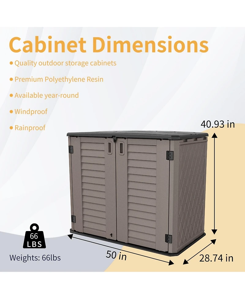 Mondawe Weatherproof Resin Outdoor Storage Cabinet (Single-Tier)