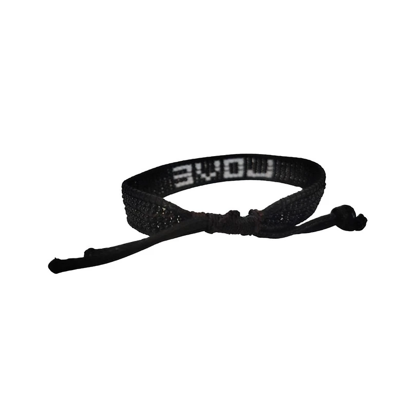 Black & White Love Beaded Bracelet – Handmade with Purpose