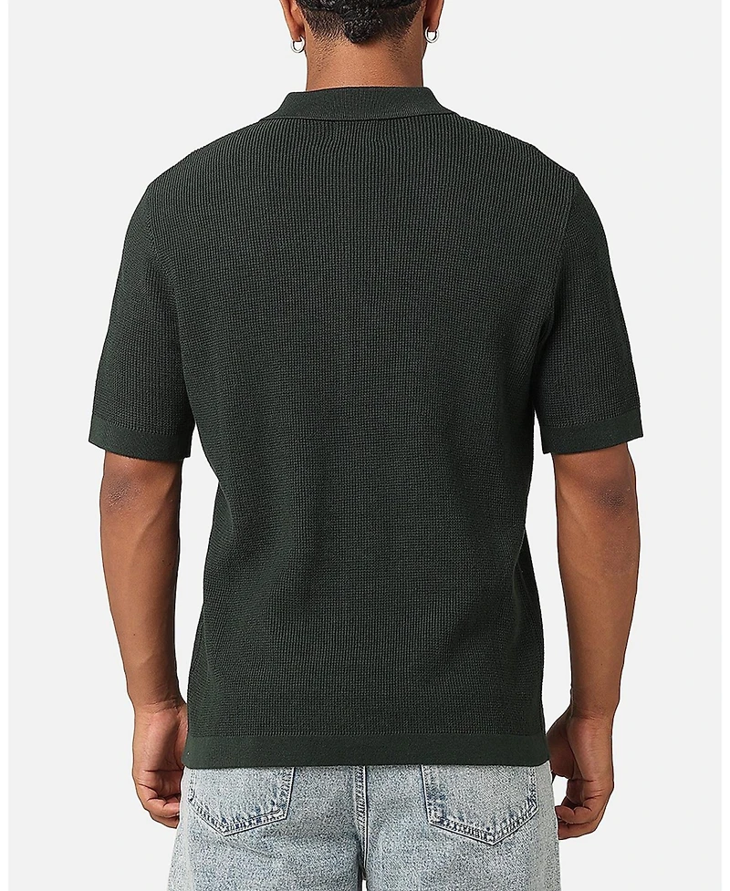 Xxiii Men's Zyair Knit Rib Button Up Shirt