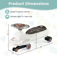 Wiggle Car with Hauling Rope Ride on Toy Under-Seat Storage