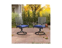 2 Pieces Outdoor Swivel Chairs Patio Dining with Padded Cushions