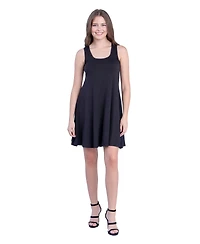 24seven Comfort Apparel Petite Sleeveless A-Line Fit and Flare Skater Dress