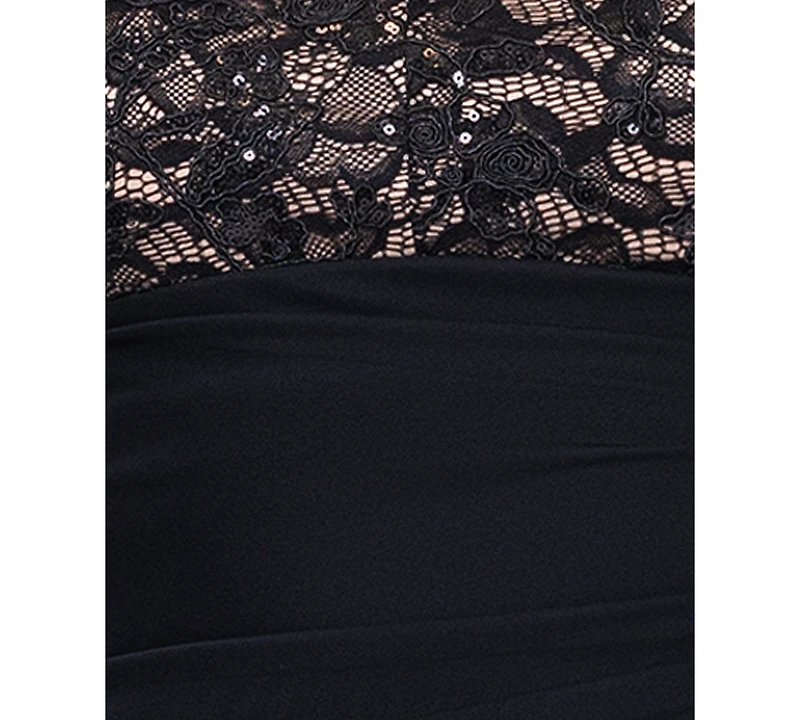 B&A By Betsy and Adam Women's Lace-Top Sheath Dress