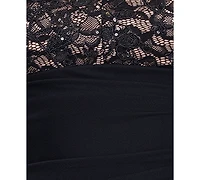 B&A By Betsy and Adam Women's Lace-Top Sheath Dress