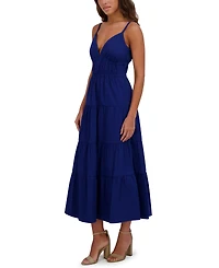 Siena Women's Cotton-Blend Spaghetti-Strap Tiered Maxi Dress