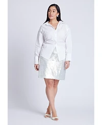 Eloquii Women's Sequin Mini Skirt