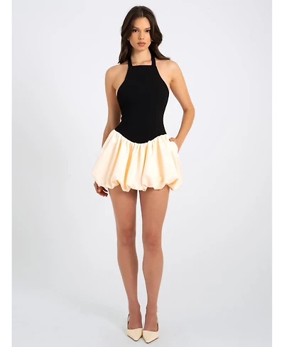 Miss Circle Women's Yaira Backless Drop Waist Mini Bubble Dress