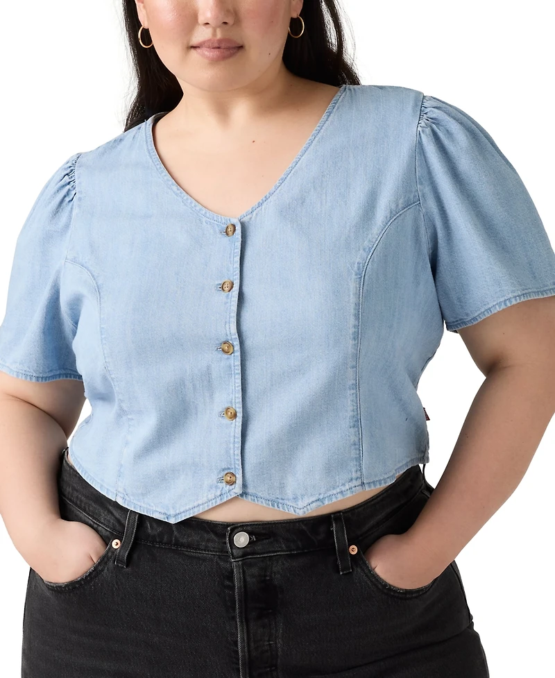 Levi's Plus Moxie Cotton Denim Blouse