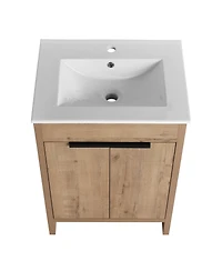 Streamdale 24'' White Bathroom Vanity with 2 Soft-Close Doors