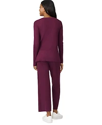 Melissa Paige Petite V-Neck Side-Slit Tunic Sweater