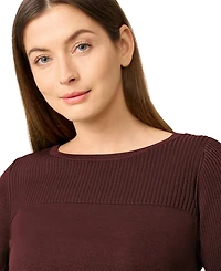Melissa Paige Women's Petite Boat Neck Long-Sleeve Sweater