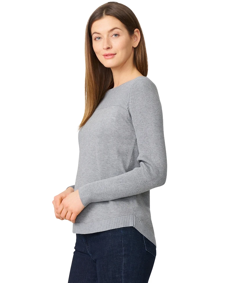 Melissa Paige Women's Petite Boat Neck Long-Sleeve Sweater