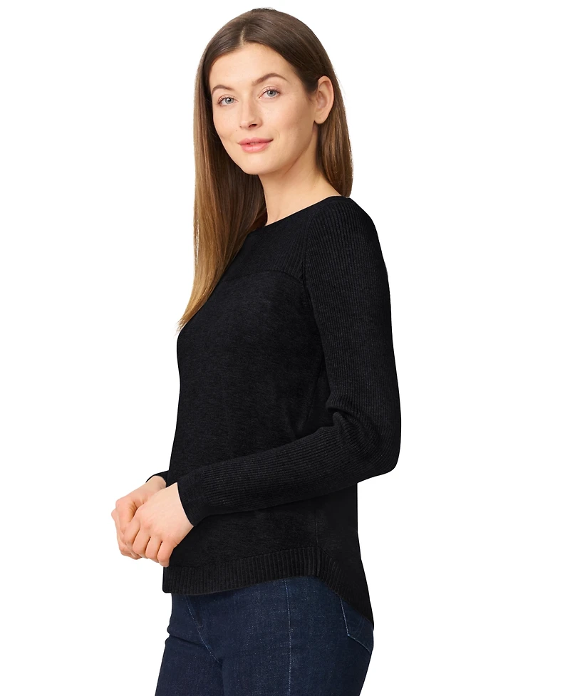 Melissa Paige Women's Petite Boat Neck Long-Sleeve Sweater