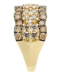 Le Vian Nude Diamond & Chocolate Scalloped Multirow Ring (2-1/4 ct. t.w.) 14k Rose Gold