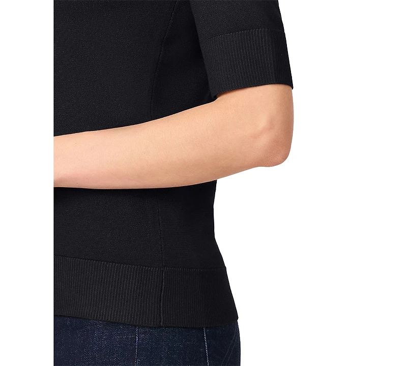 Melissa Paige Women's Crew-Neck Elbow-Sleeve Fine-Gauge Sweater
