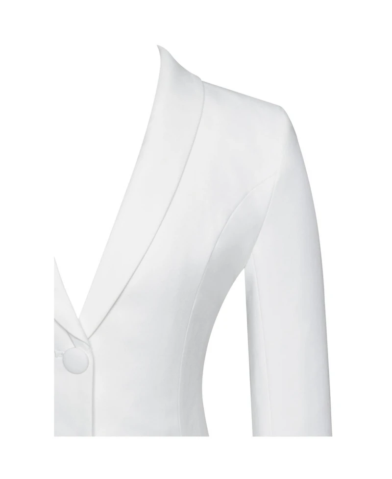 Miss Circle Women's Delia White Blazer Dress with Pleated Detail