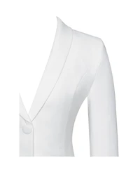 Miss Circle Women's Delia White Blazer Dress with Pleated Detail