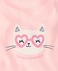 First Impressions Baby Girls Short-Sleeve Cat Glasses Graphic T-Shirt, Exclusively at Macy's