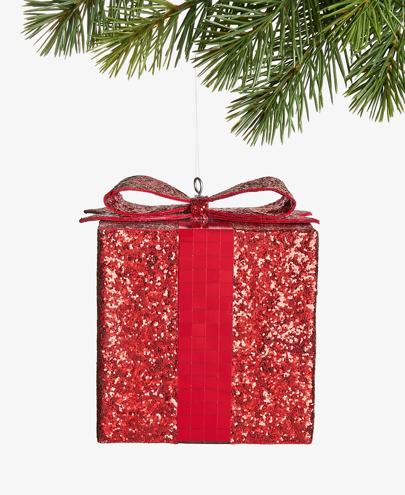 Holiday Lane Christmas Cheer Gift Box Ornament, Exclusively Made For Macy'S