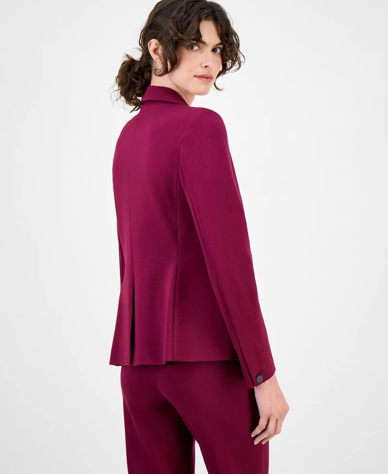 Anne Klein Women's Double-Button Triple-Pocket Peak-Lapel Jacket