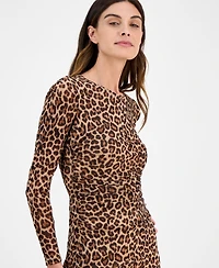 Anne Klein Women's Printed Long-Sleeve Sheath Dress