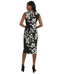 London Times Petite Sleeveless Floral Sheath Dress