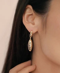 Ettika Oval Dome Double Drop Earrings