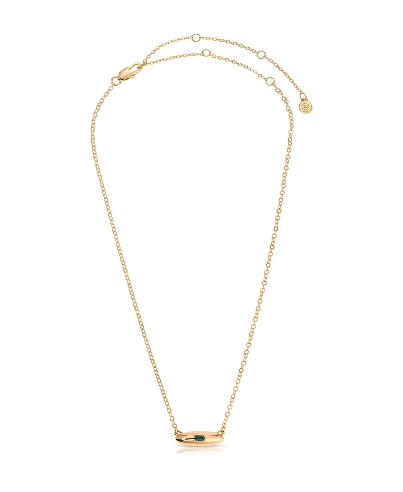 Ettika Oval Dome Baguette Simple Pendant Necklace
