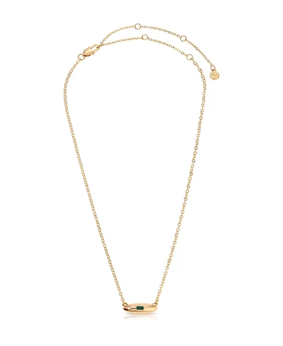 Ettika Oval Dome Baguette Simple Pendant Necklace