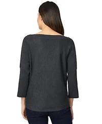Melissa Paige Petite Button-Trim Dolman-Sleeve Sweater
