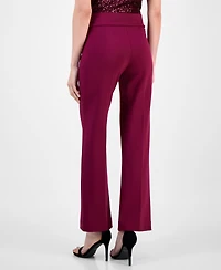 Anne Klein Women's Solid Wide-Leg Pull-On Compression Pants