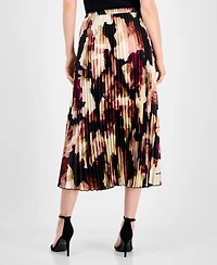 Anne Klein Women's Printed Pleated Pull-On Midi Skirt
