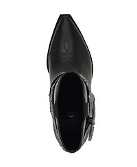 Guess Women's Lansly Embellished Buckle Western Booties