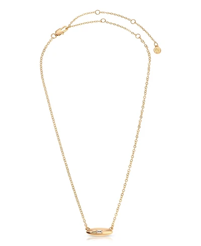Ettika Oval Dome Baguette Simple Pendant Necklace