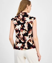 Anne Klein Women's Printed Cowlneck Blouse