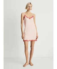 Mango Women's Lace-Trimmed Nightgown