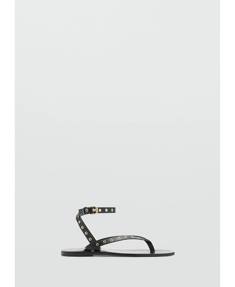 Mango Women's Die-Cut Straps Leather Sandals