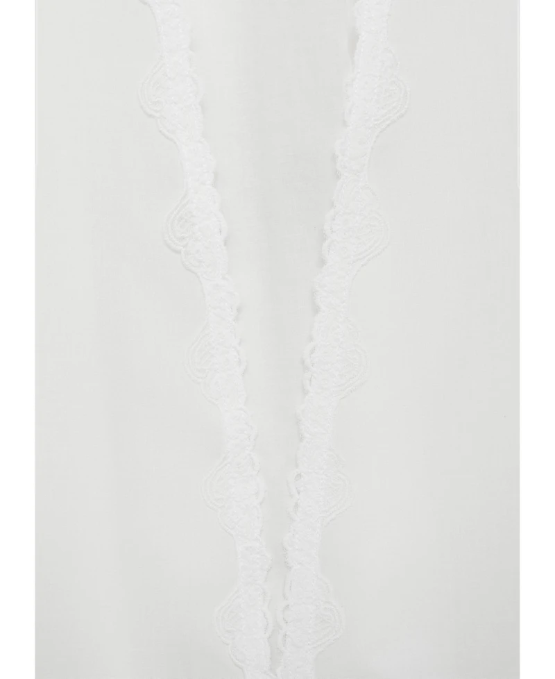 Mango Women's Lace Detail Cotton Robe