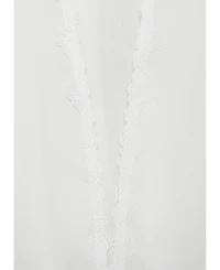 Mango Women's Lace Detail Cotton Robe