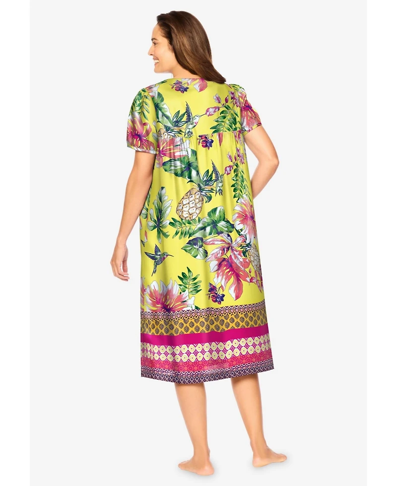 Only Necessities Women's Short Print Shirred Lounger