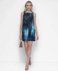 Dkny Women's Printed Square-Neck Sleeveless Dress